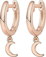 14k Gold-pl Minimalist Moon Huggie Earrings