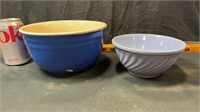 2) blue bowls