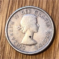 1960 Silver Canada 25 Cent Coin