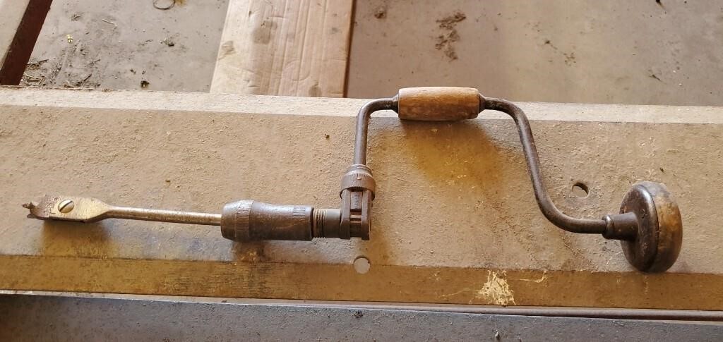 Vintage bit brace hand drill