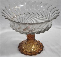 Fostoria Queen Anne Amber Large Ftd Bowl