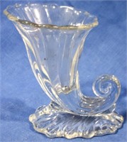 Glass Cornucopia Vase 7x6