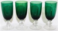 4 Tiffin Killarney Green Glass Stems 5"