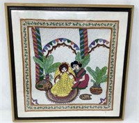 Indian Embroidery Art Picture  16x16