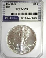 1987 Silver Eagle MS70 LISTS $1100