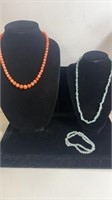 Lot of  coral corral necklace  and 1 aquamarine