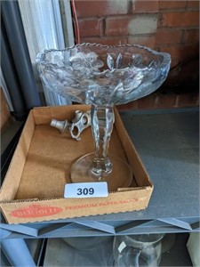 Large Glass Dish & Other