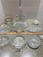 Clear glass lot some crystal