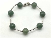 Sterling Silver Aventurine Gemstone Bracelet