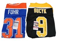 AUTOGRAPHED FUHR & BUCYK HOCKEY JERSEYS JSA