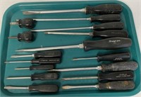 16 Snap-on Screw Drivers,Straight & Phillips