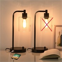 Set of 2 USB Port Table Lamps