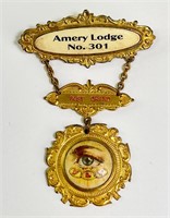 Large Vintage Amery Lodge 301 (Past Grand) Pin