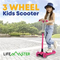 Pink 3 Wheel Kick Scooter - LED Wheel Lights