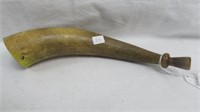 Circa 1860  13" Carved Signal Horn w/Carved Lip