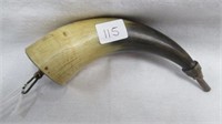 Mid 1800 Cared Primer Powder Horn With Stopper