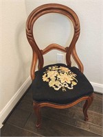 Antique Needlepoint Seated Chair