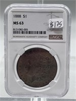1888 NCG MS63 Morgan Silver Dollar