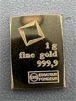 1 Gram Fine Gold .999 Gold Bar