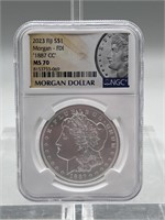 2023 NCG MS70 Fiji Silver $1"1887 CC" Morgan Dolla