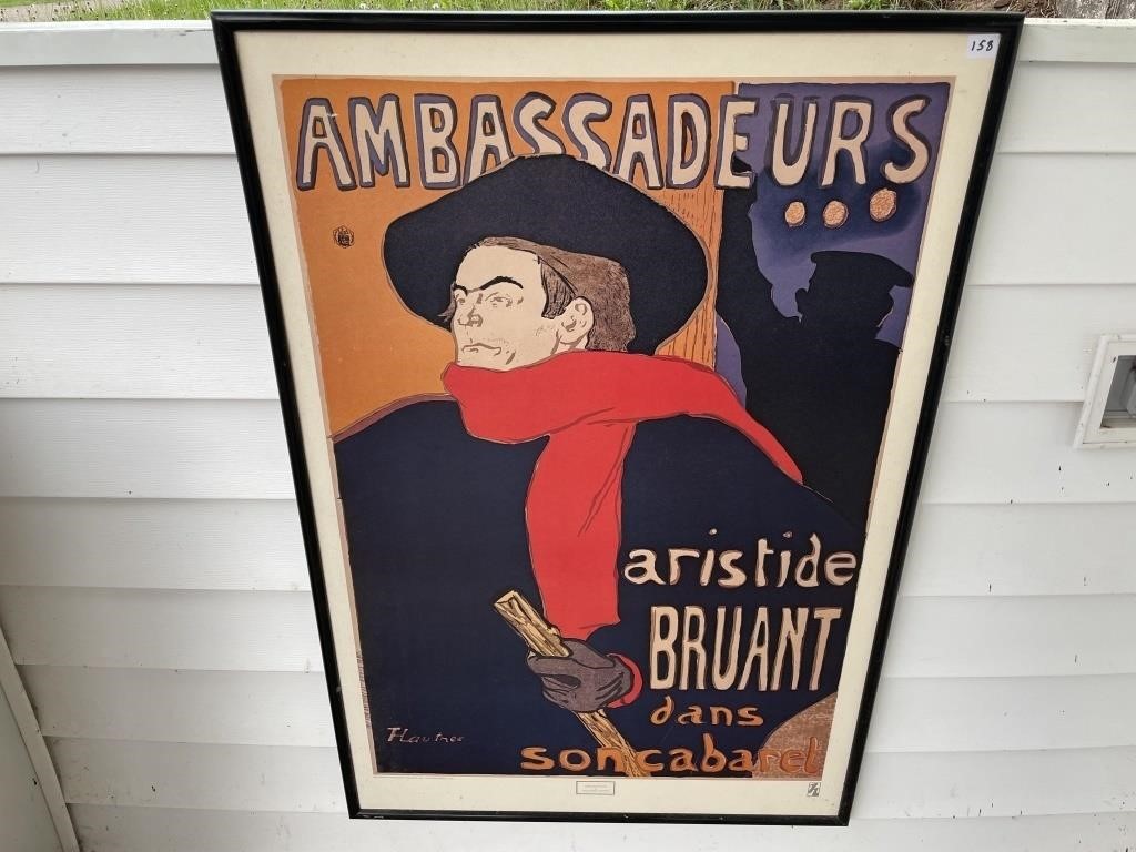 COOL FRENCH ART NOVEAU POSTER - 16X39 INCHES