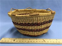 Tlingit cedar root basket done in 1909, signed and