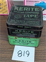 Kerite Tape Advertising Tins