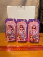 3 new Mattel Disney Princess mini dolls