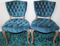 Peacock Blue Tufted Side Chair