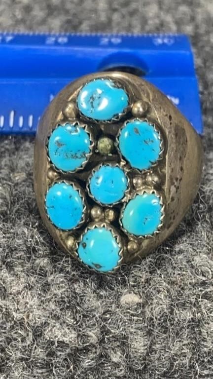 Jewelry #16 Gold, Silver, Native American, Navajo, Turquoise