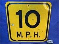 Road Sign, 10 MPH, 18"Sq.