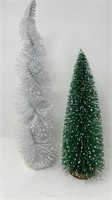 16” White Bottle Brush Tree Holiday Home