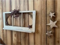 WOODEN DECORATIVE HANGING WINDOW AND STAR