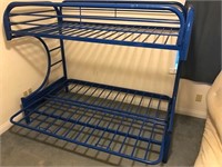 modern blue metal "bed-over-futon" (frame only)