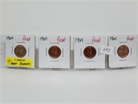 Four Proof Lincoln Pennies