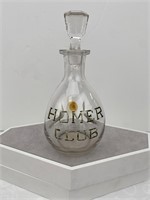 Pre-Pro HOMER CLUB Silver Etched Back Bar Decanter