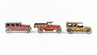 Lot of 3 Toys 1920s Tin Litho Small Truck & Cars