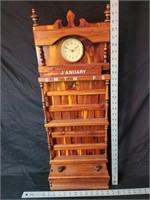 Wooden clock & calendar