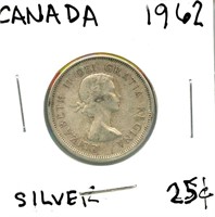 1962 Canadian Silver Quarter