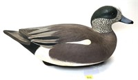 Blue Bill carved wooden duck decoy