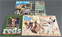 5pc 1963-70 Baseball & Hockey Yearbooks +