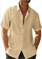 New (Size L) Men's Casual Hawaiian Shirts Linen