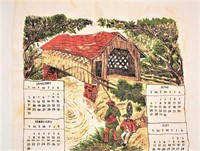1971 Covered Bridge Dish Towel Calendar