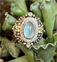 BARBARA BIXBY 18K , 925 & SKY BLUE TOPAZ  RING