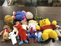 Lot of Assorted Dolls and Stuffed Toys