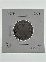 1927 Canada Silver 25 cents