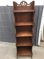 wood shelving unit, 54”T x 16”W x 12”D