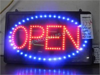 1X, LIGHT-UP OPEN SIGN, W/ POWER SUPPORT