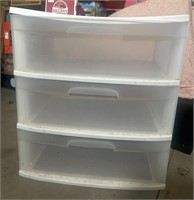 White plastic 3 drawer storage