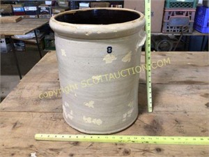 Antique 8 gallon pickle crock, unmarked, lot of